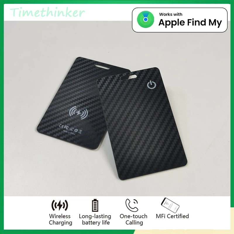AIYATO Thin Wallet Card Tracker Wireless Charging GPS Smart Tag Air Tag Work for Apple Find My APP IOS Keys Suitcase Bag Locator